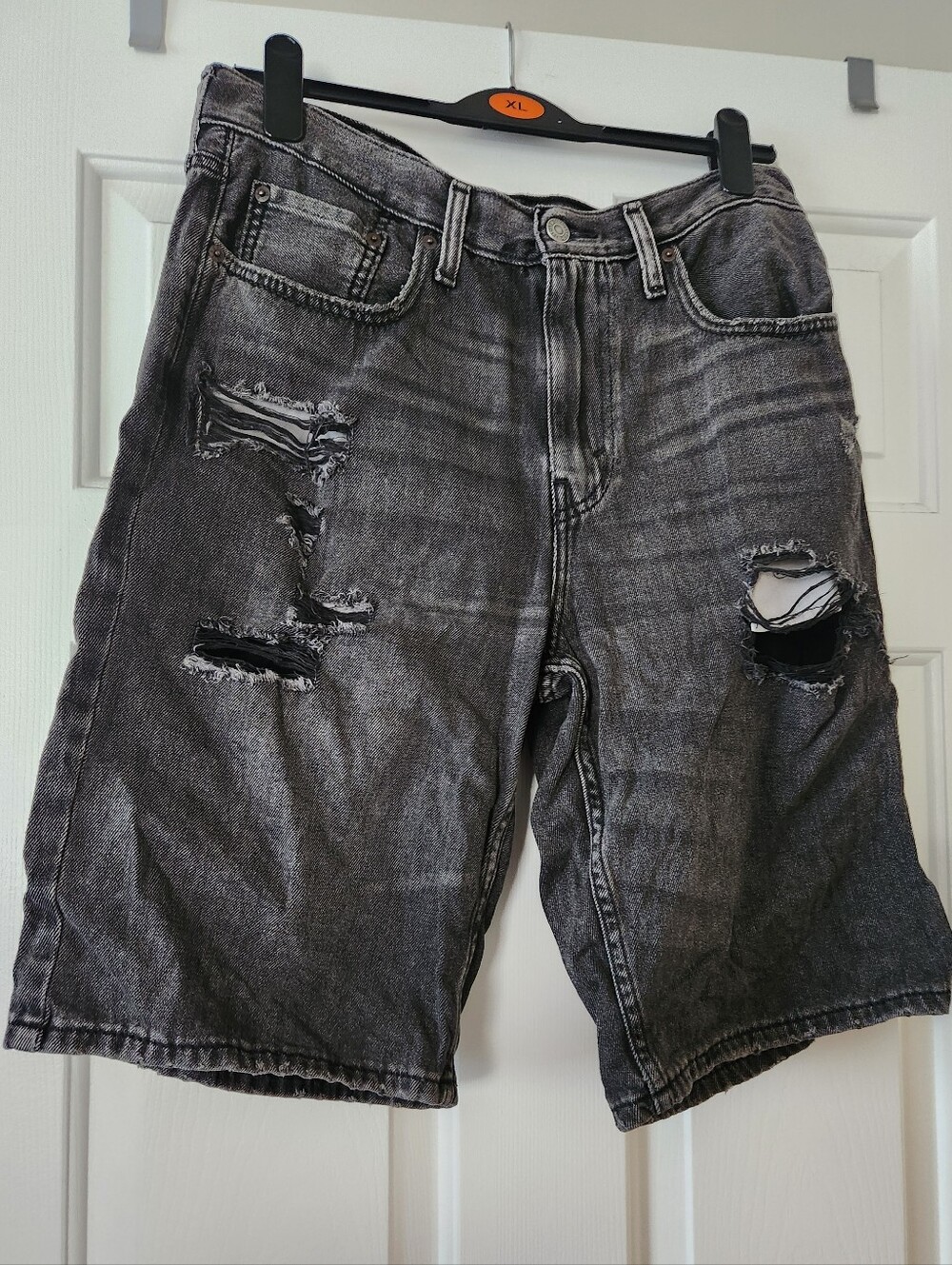 Mens Levi's Black Distressed Jean Shorts